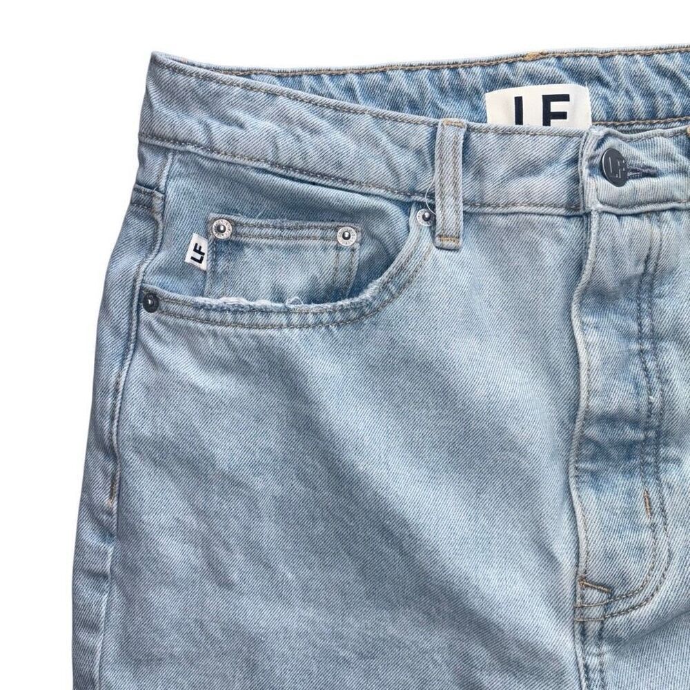 Lovers + Friends Reece High Rise Rigid Slim Straight Jeans In Palms 28 - Picture 14 of 15
